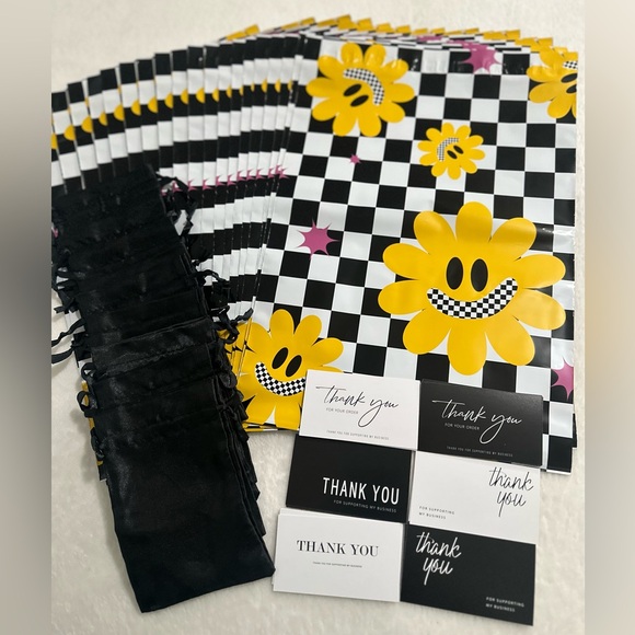 Retro Groovy Flowers Poly Mailers & Shipping Essentials Set